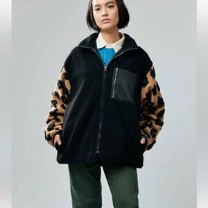 Sundae School | Sundae School Milk Tea Boba Flower Fleece Black Zip Up XL New